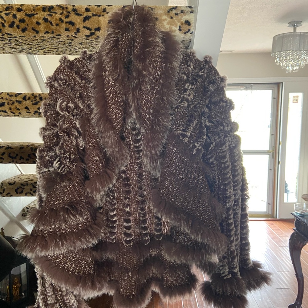 Knit fur jacket